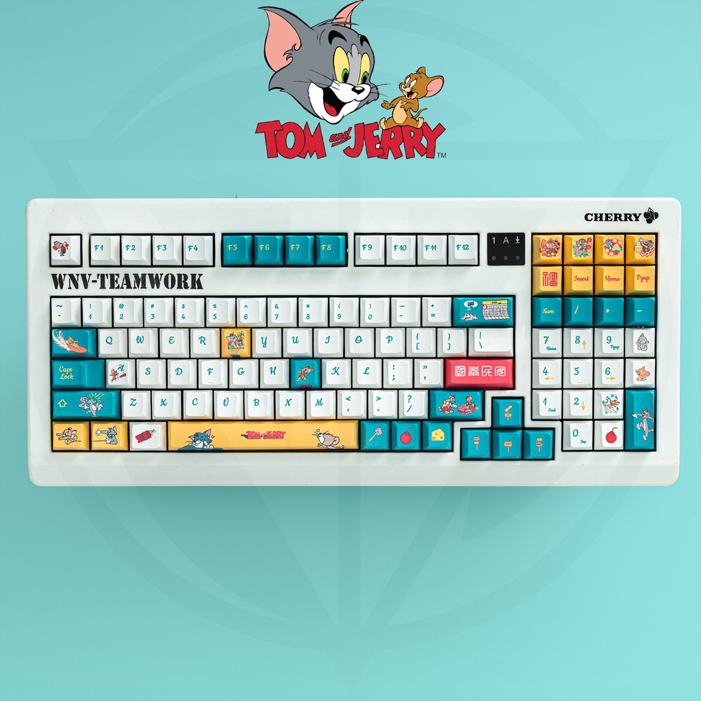 Keycap mèo Tom and Jerry V2 137 nút bàn phím cơ THICK PBT IN DYESUB ...