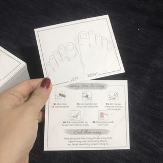 50 bìa Nail box giấy gắn móng chân giả giá rẻ, Giấy dày cán màng chống thấm nước - in 2 mặt