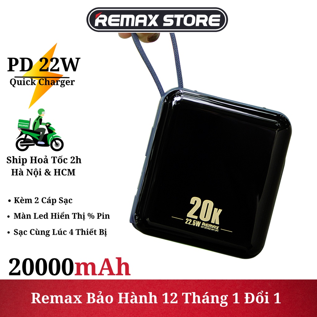 Sạc dự phòng 20000mah chính hãng Remax RPP 51 sạc nhanh 20w và tích hợp ...
