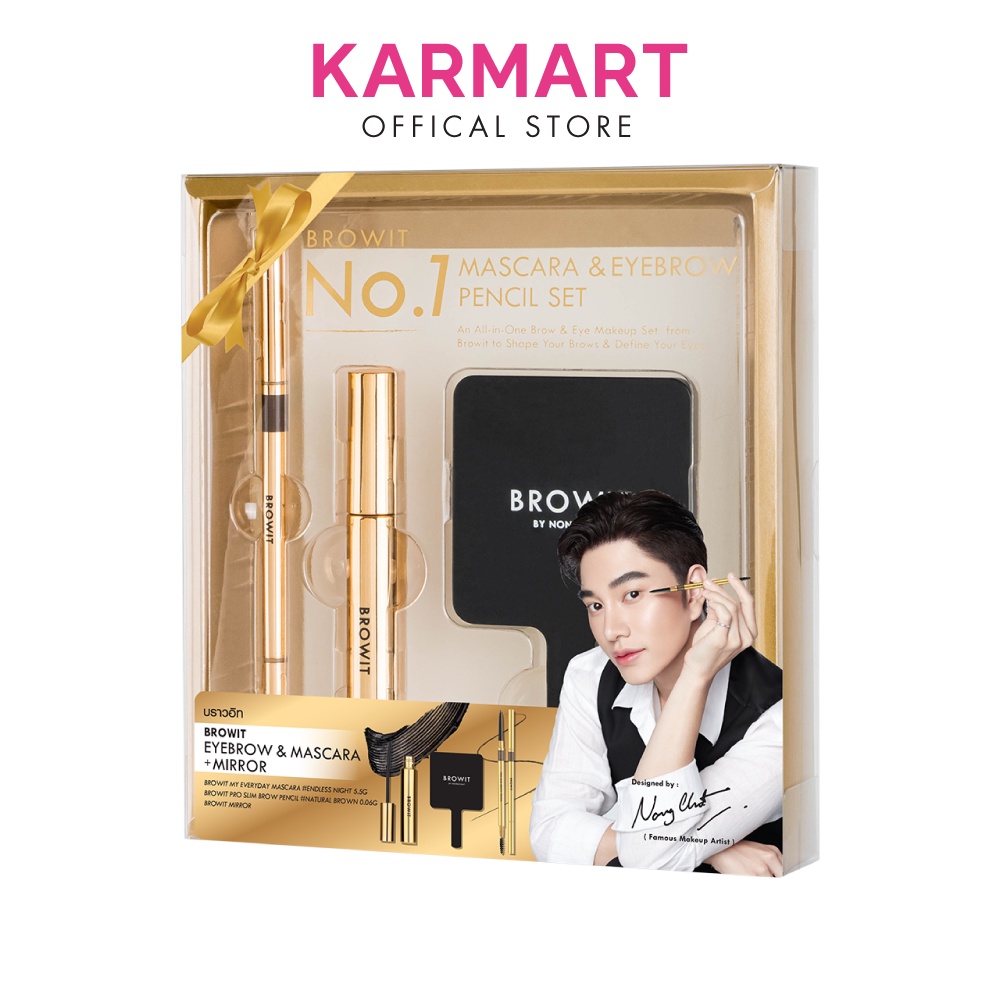 Ảnh Set Mascara My Everyday 5,5g Và Chì Kẻ Mày #Natural Brown 0,06g Kèm Gương BROWIT Sang Trọng 1