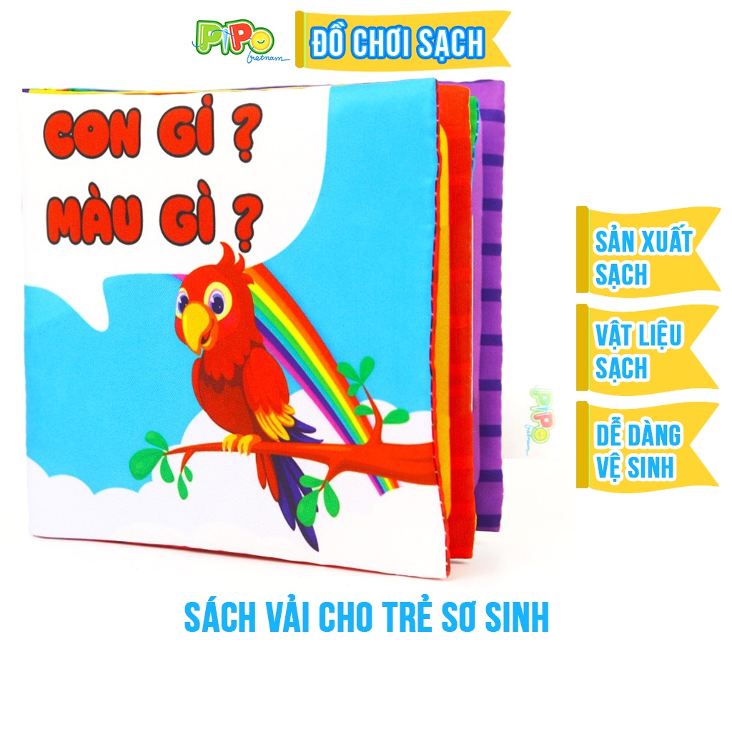 Ảnh Sách vải PiPoVietnam kích thích thị giác - Song ngữ Anh Việt - Con gì màu gì 1