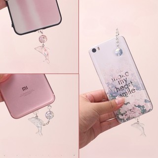 Nút Cắm Chống Bụi Cho Lỗ Cắm Tai Nghe / Cáp Sạc Điện Thoại Di Động Bằng Pha Lê Trong Suốt Hình Cá Heo Chống Bụi diy