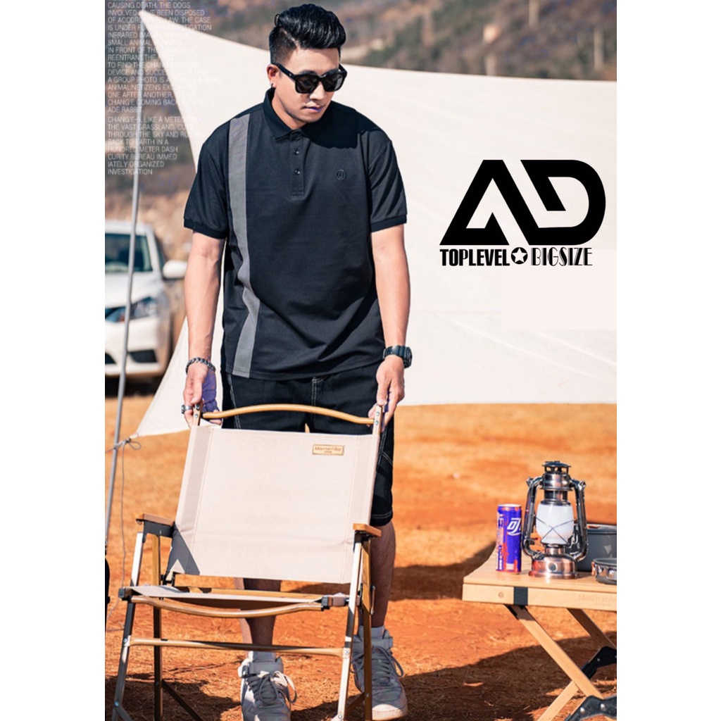 Áo polo nam bigsize 80-120Kg phối kẻ sọc xám,chất liệu cotton xuất xịn, form cá sấu, chống nhăn, bền màu, trẻ trung