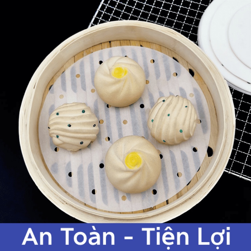 Combo  Giấy nến nướng bánh đục lỗ tròn thấm dầu chống dính cho nồi chiên không dầu