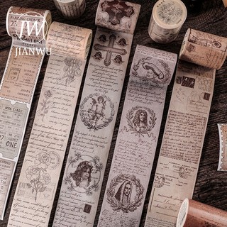Jianwu 5cm * 3m / Cuộn Châu Âu Và Mỹ Retro Series Báo Ghi Chú Washi Băng Giấy Sáng Tạo DIY Cắt Dán Trang Trí Văn Phòng Phẩm