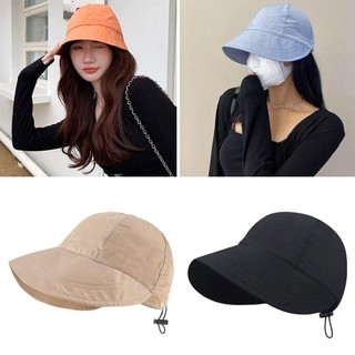 Mũ chống nắng POCKETN, Mũ đi biển vành rộng có thể gập lại, Dây rút có thể điều chỉnh đuôi ngựa mùa hè Tấm che khô nhanh nam nữ