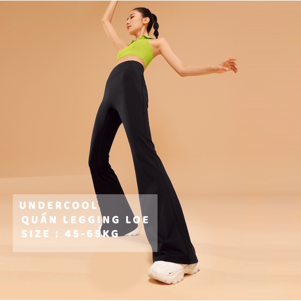 Quần legging ống loe dài tập yoga UNDERCOOL Legging Ống Loe Cạp Cao nâng mông Dài umi bigsize QD05