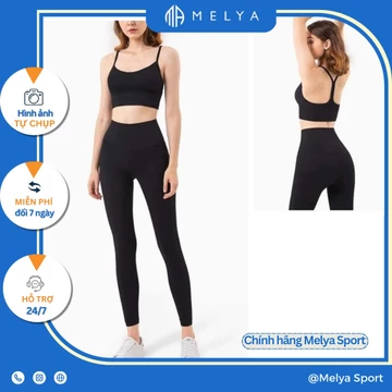Set Đồ Tập Nữ Áo Bra chắp dây Tập Thể Thao Gym Yoga Cao Cấp dây chéo- Đồ tập gym yoga chạy bộ thể thao nữ Melya Sport