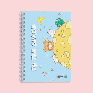 Sổ tay kẻ ngang lò xo B5 TUANVIET BOOKS 200 trang, chủ đề To The Space, phù hợp ghi chép, nhật ký