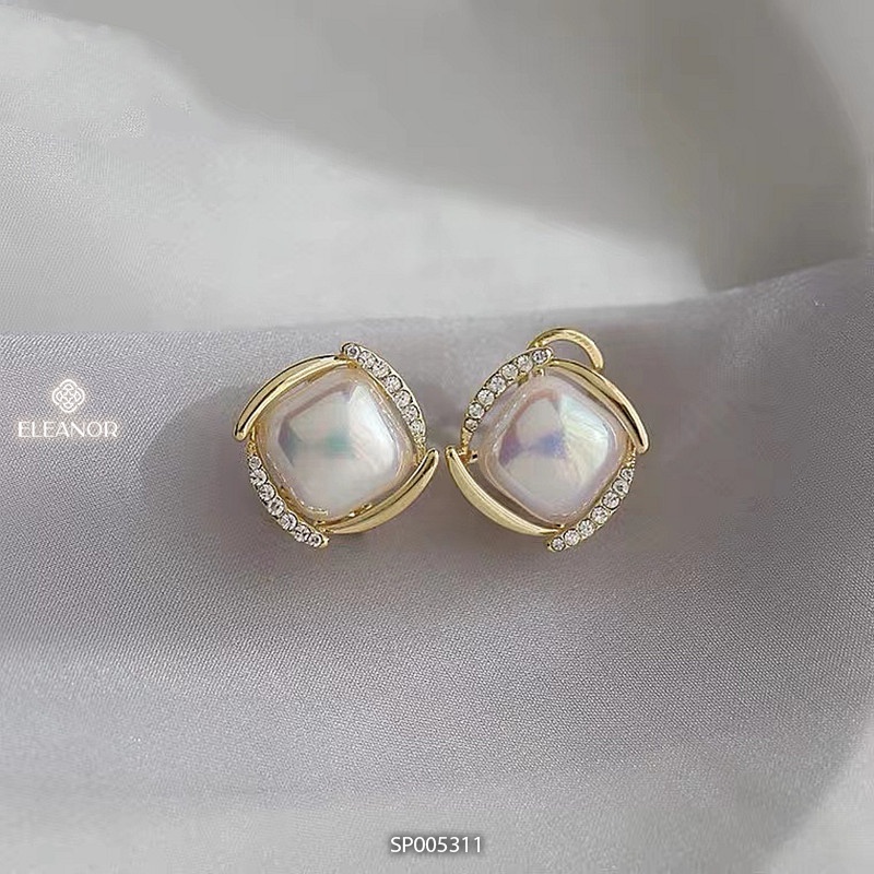 Bông tai nữ chuôi bạc 925 Eleanor Accessories ngọc trai nhân tạo phụ kiện trang sức khuyên tai 5311
