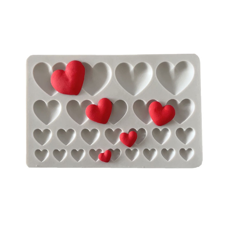 Khuôn Silicone Tạo Hình Làm Bánh Kẹo Hình Tròn / Trái Tim DIY