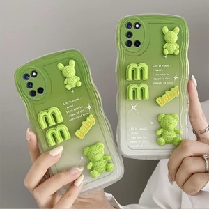 Ốp lưng Oppo A92 Vỏ điện thoại Oppo A52 Wavy Edge Vỏ dễ thương Hình ba chiều Búp bê Vỏ mềm Bảo vệ Camera Full Case