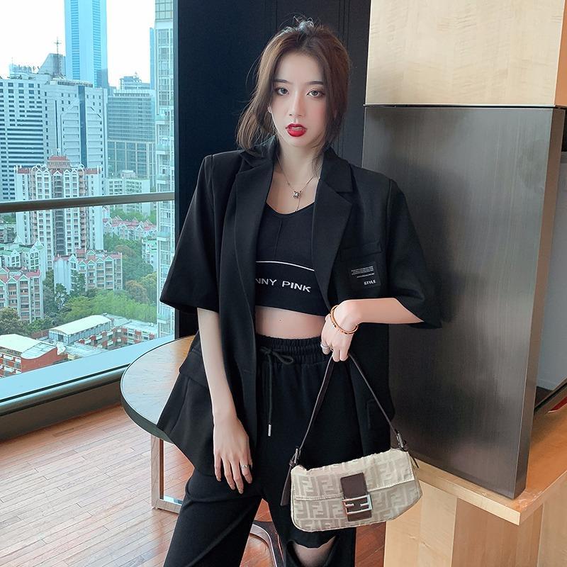 Áo Khoác Blazer Tay Ngắn Phong Cách Hàn Quốc Thời Trang Cao Cấp Cho Nữ