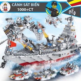 ĐỒ CHƠI LẮP RÁP PHÁT TRIỂN TRÍ TUỆ MÔ HÌNH TÀU CHIẾN HẠM CẢNH SÁT BIỂN ROBOT TÀU CHIẾN/MÁY BAY/XE TĂNG/XE Ô TÔ 1000+CT