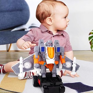 Đồ Chơi robot Máy Bay Điện Tử Biến Hình Có Đèn Và Nhạc Cho Bé Trai