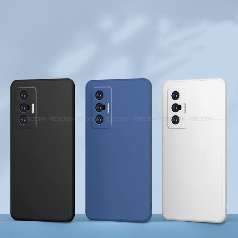 Ốp Điện Thoại TPU Dẻo Vuông Màu Kẹo Ngọt Tươi Tắn Đơn Giản Cho Vivo X90 X80 X70 X60 Pro