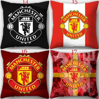 Vỏ gối Manchester United F.C. Logo, vỏ gối vuông polyester cho sofa/ô tô/phòng ngủ (không kèm ruột gối)