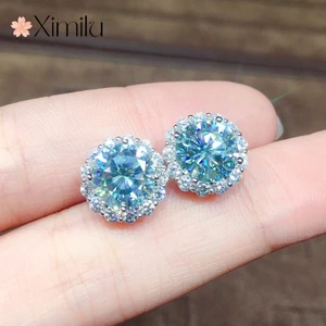 Chính Hãng♥Khuyên Tai Nữ Đính Đá Moissanite PT950 Thời Trang
