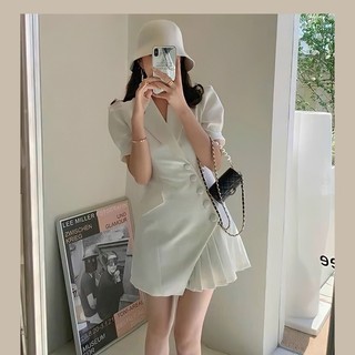 Đầm vest nữ hai lớp xếp ly một bên thiết kế sang trọng D001