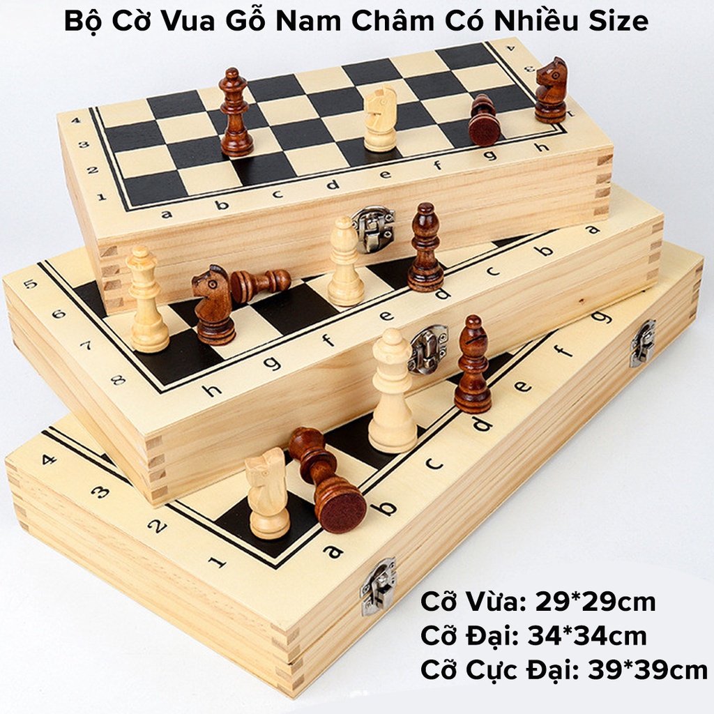 Ảnh Cờ Vua Gỗ Nam Châm Cao Cấp - Bộ Cờ Vua Cao Cấp Bằng Gỗ Thông Tự Nhiên Có Gắn Nam Châm Chính Hãng Amalife 1