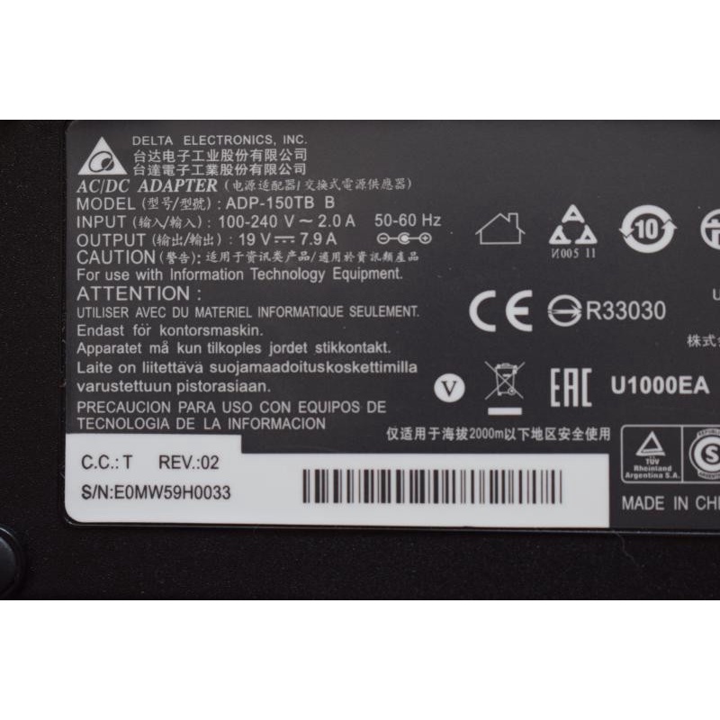 Delta 19V 7.9A 7.89A 150W 5.5x2.5mm ADP-150TB B Laptop AC Adapter Cho Razer BLADE RZ09 911M2 M3 RC30-0099 Nguồn Điện