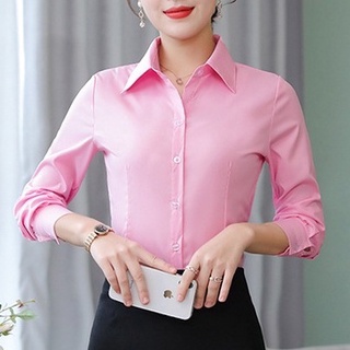 6 màu S-5XL Áo Sơ Mi Trắng Tay Dài Nữ Công Sở Chuyên Nghiệp Nữ Trang Trọng Quần Áo Làm Việc Tay Ngắn Lớn Áo Sơ Mi Nữ