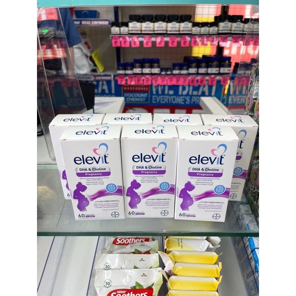 (Date 2028+Tem Chemist) Elevit DHA bầu, Viên uống Elevit DHA & Choline For Pregnancy and Breastfeeding của Úc 60 viên