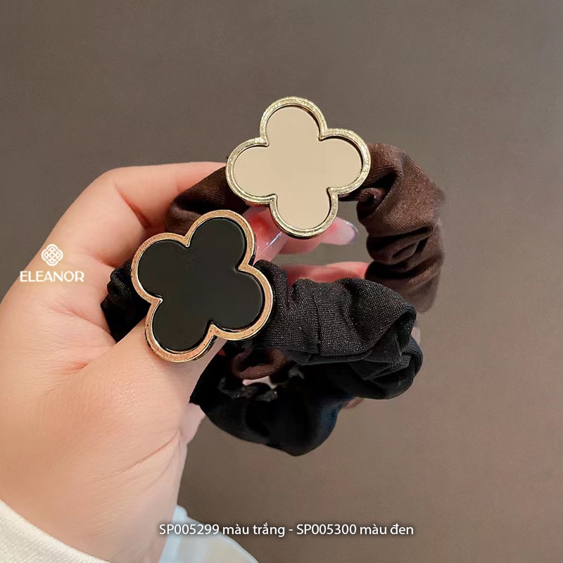 Dây buộc tóc Eleanor Accessories hình cỏ 4 lá may mắn phụ kiện tóc dây cột tóc 5299