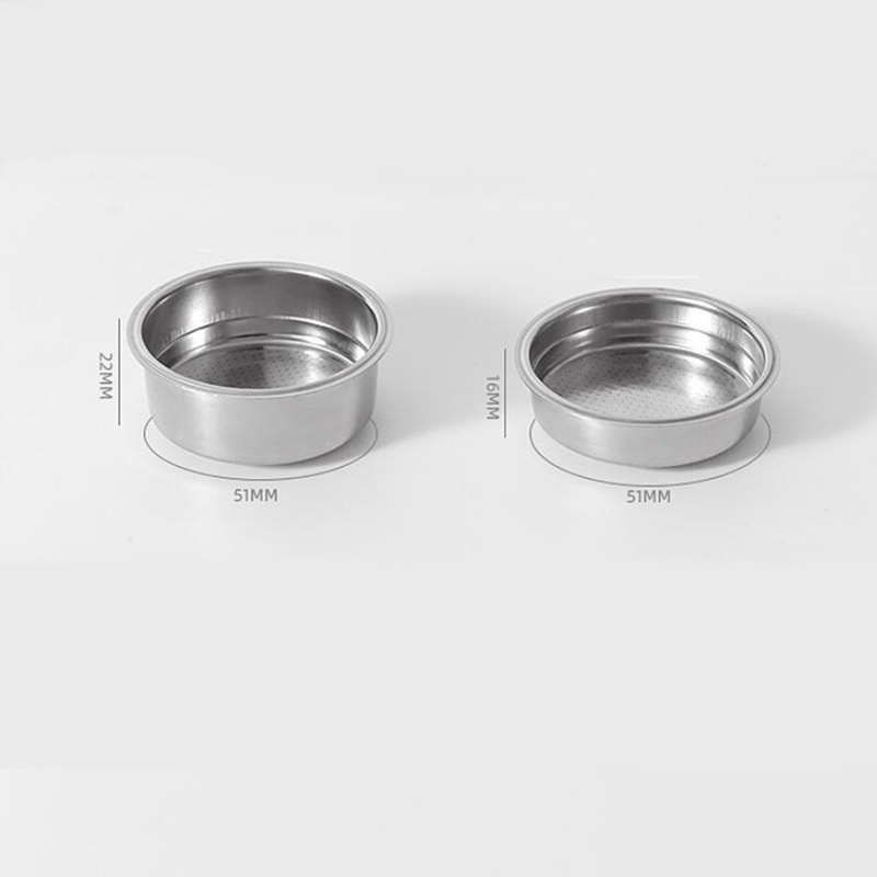 2 Chiếc 51 Mm Thép Không Gỉ Máy Cà Phê Áp Lực Giỏ Lọc Bột Cà Phê Không Đáy Portafilter Lọc