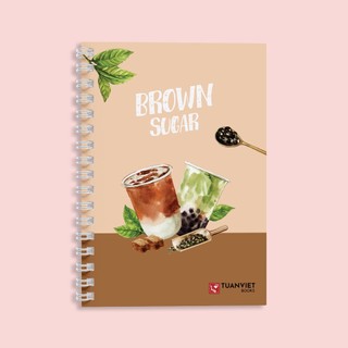 Sổ tay kẻ ngang lò xo B5 TUANVIET BOOKS 200 trang, chủ đề DRINKS, phù hợp ghi chép, nhật ký