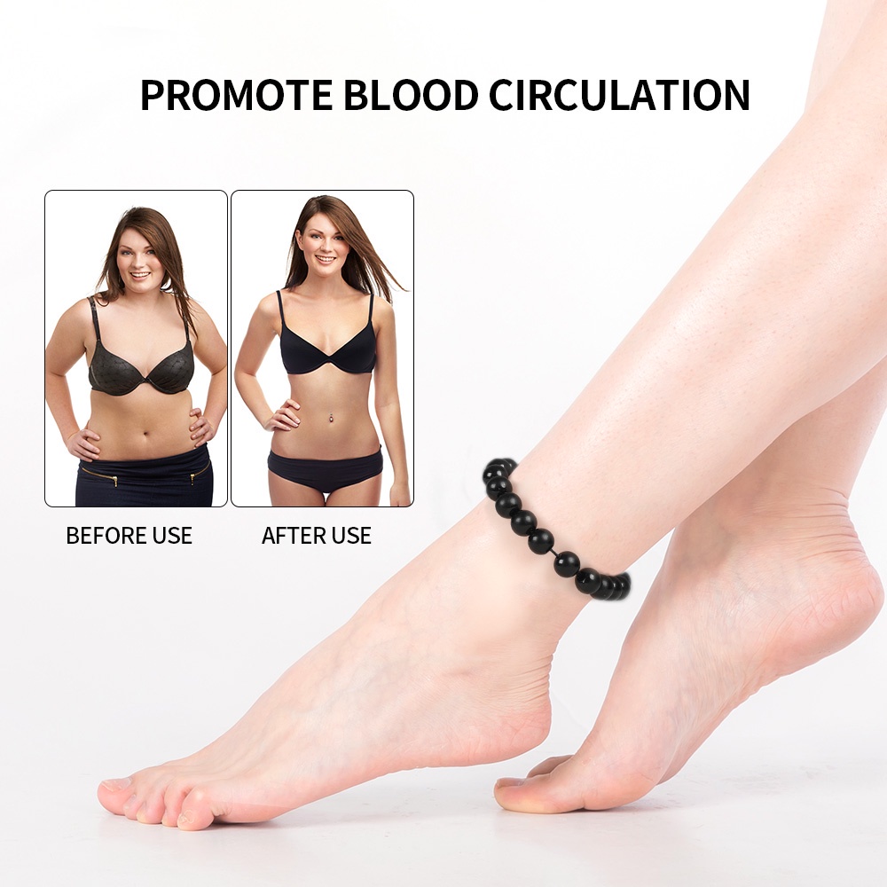Vòng Tay Chuỗi Hạt Đá Obsidian Tròn Màu Đen / Đá Nham Thạch Chakra Đơn Giản Dành Cho Nam Và Nữ