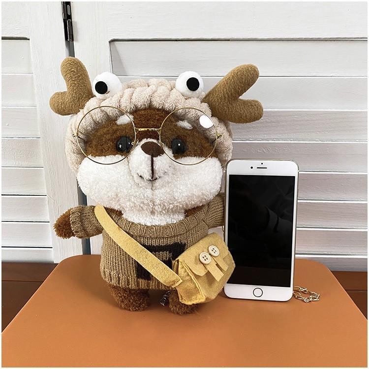 Túi Đeo Chéo Nhồi Bông Hình Chú Sóc Dễ Thương – Túi Mini Cute Cho Bạn Gái & Trẻ Em
