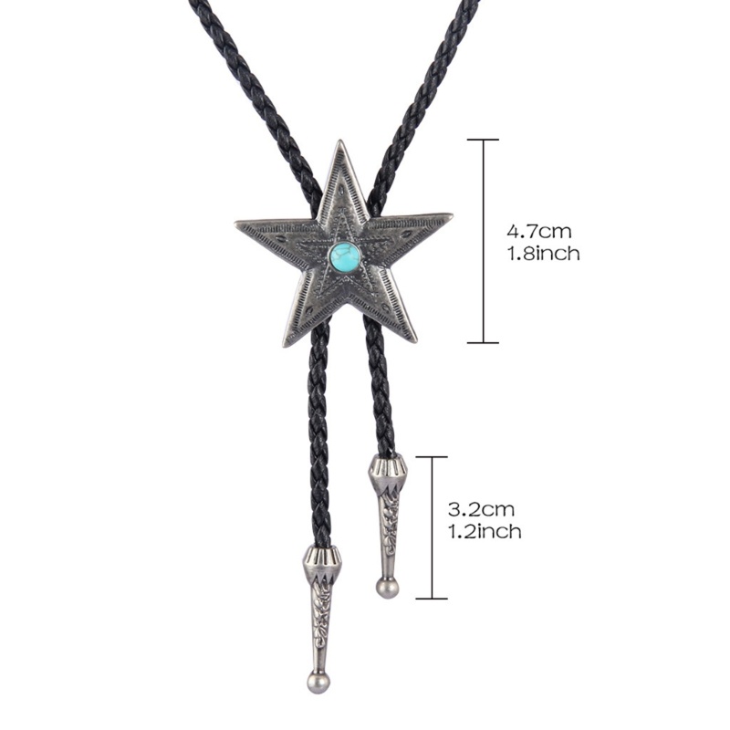 Vòng Cổ choker Dây Da Bện Mặt Ngôi Sao Phong Cách boho Cổ Điển Có Khóa Điều Chỉnh Được