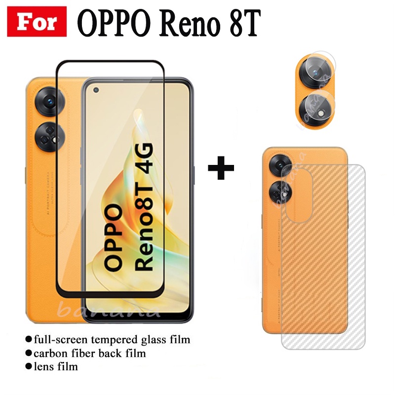 3 Trong 1 Cho OPPO Reno8 T Reno 8T 5G Kính Cường Lực Full Cover Bảo Vệ Màn Hình Cho OPPO Reno 8 7 6 5 Pro 4 4Z 6Z 7Z 5G Kính Cường Lực Bảo Vệ Ống Kính Máy Ảnh