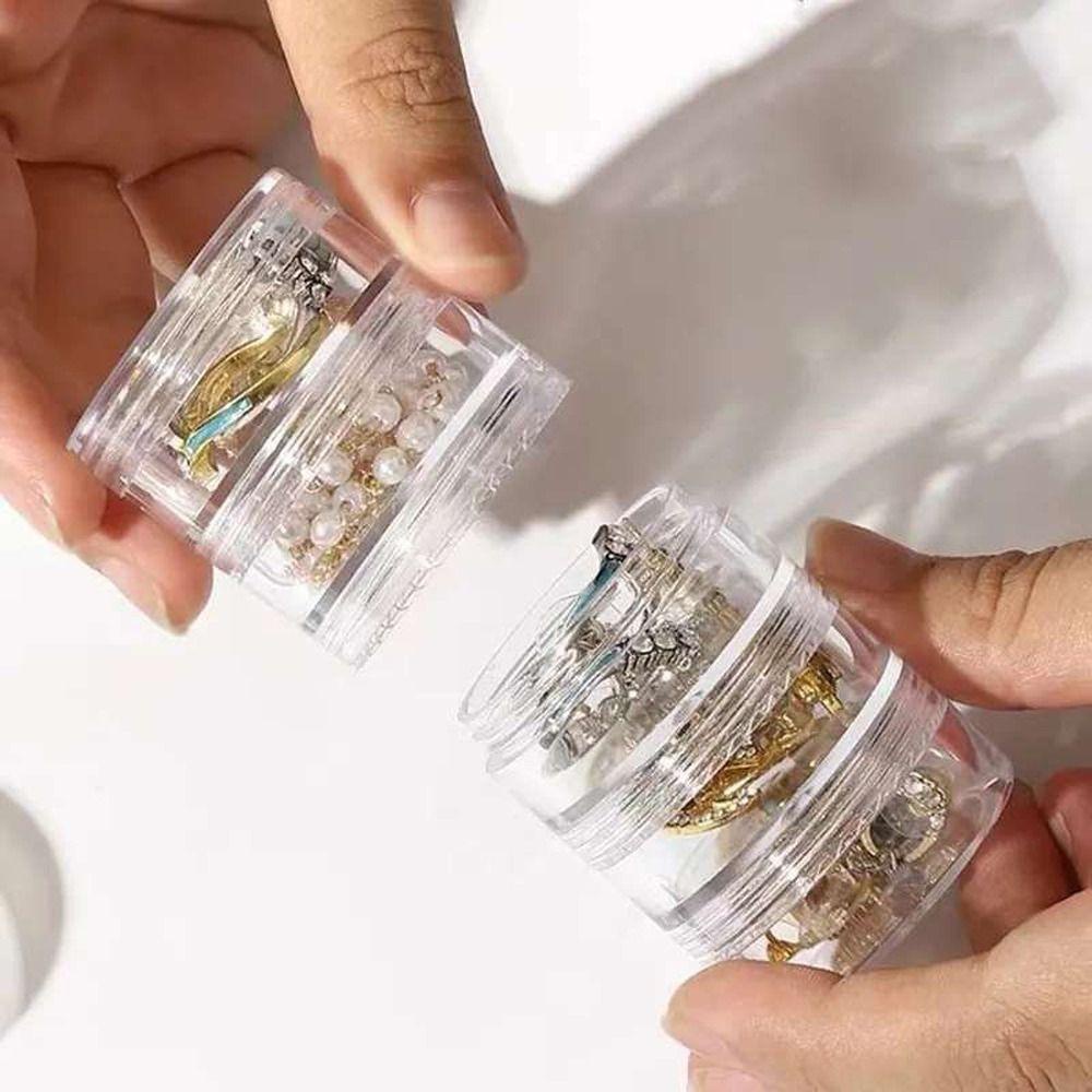 HARRIETT Nữ Hộp Đựng Trang Sức Tiện Lợi Thiết Thực Nhiều Lớp Vòng Cổ Hộp Bảo Quản Nhựa Trang Trí Hoàn Thiện Hộp Đựng Trang Sức Để Bàn