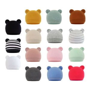 Yoo Bé Mũ Unisex Trẻ Sơ Sinh Mũ Bò Dễ Thương Ấm Áp Mũ Cotton Sơ Sinh