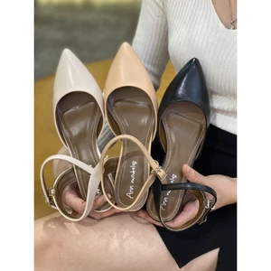 Giày sandal mũi nhọn 3 phân ANNMODELS phối dây hở gót kiểu dáng hiện đại phong cách thời trang _SD03-4BM
