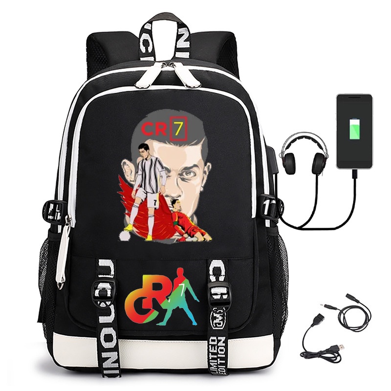 YT2 Cristiano Ronaldo Ba Lô Dành Cho Nam Học Sinh Trường Công Suất Lớn In Thời Trang Cá Tính Túi Đa Năng TY