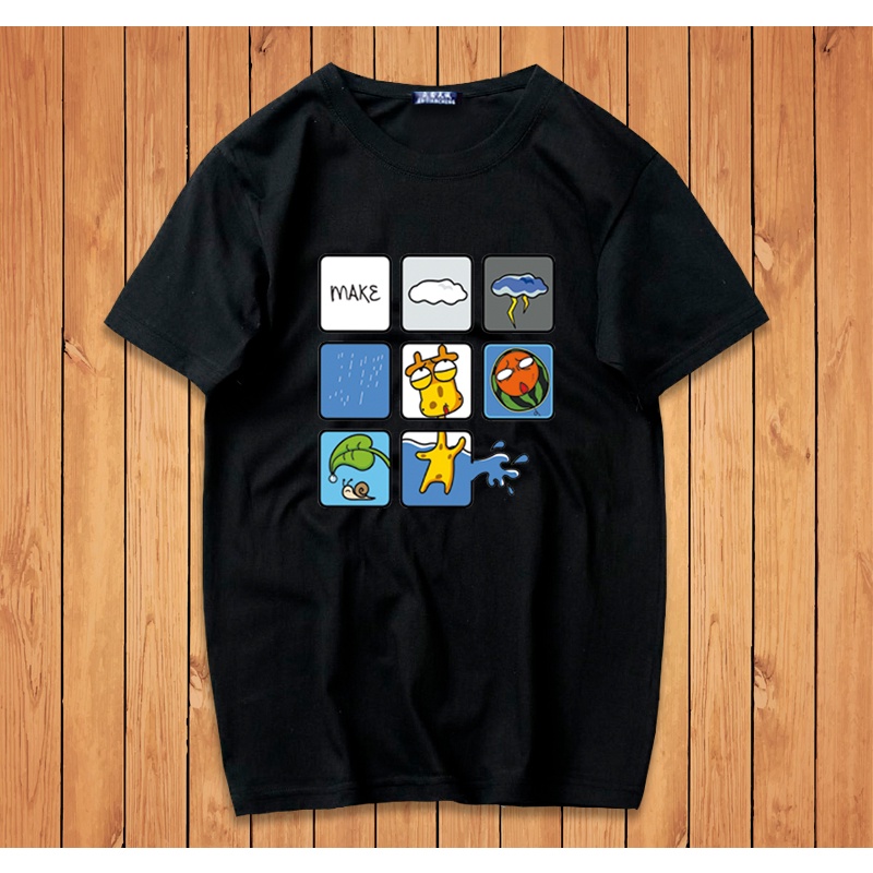 Áo Thun Nam Form Rộng HappyTee - Mẫu Họa Tiết Hoạt Hình  Ngộ Nghĩnh Chất Vải Cotton 100 Màu Đỏ,Trắng,Đen,Xanh Navi
