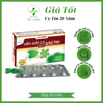 Viên Giấp Cá Trix Fast hỗ trợ giảm táo bón, trĩ, tăng sức bền thành mạch (Hộp 20 viên)