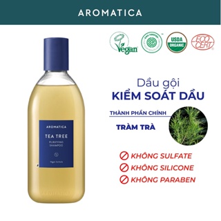 Dầu Gội Tóc Dầu Giảm Bết Dầu Chiết Xuất Tràm Trà AROMATICA Tea Tree Purifying Shampoo 400ml
