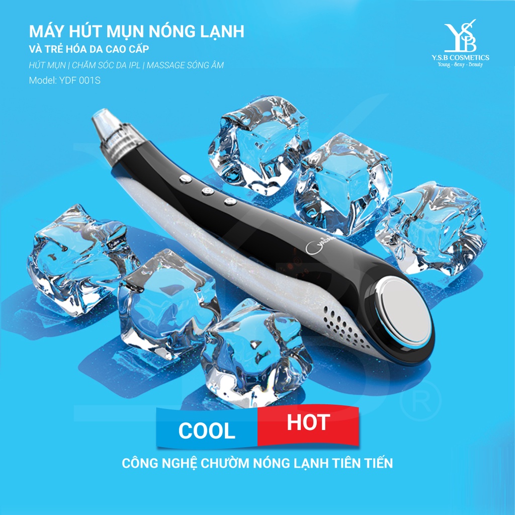 [GIÁ SỐC 125K] Máy Hút Mụn Nóng Lạnh YDF 001S - Chườm Ấm/Khóa Lạnh, Se Khít Lỗ Chân Lông (Hàng Hãng)