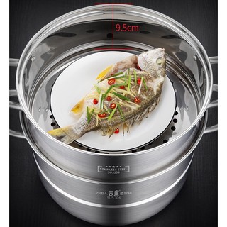 Nồi Hấp GEDO Đa Chức Năng 3 Tầng Toàn Bộ Inox 304 Cao Cấp 28-30cm - Bếp Từ- Gas Đều Dùng TỐT