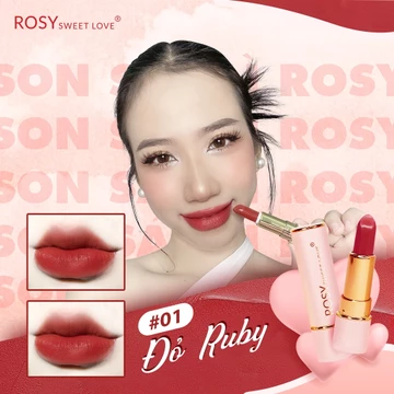 Son Sáp Lì ,Son thỏi không trôi, son ROSY không chì, mềm môi (Màu ĐỎ RUBY)