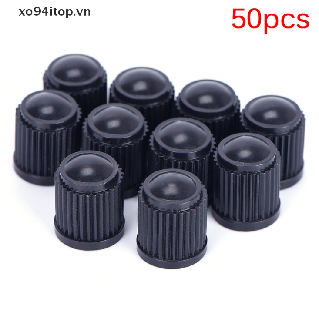 Set 50 Nắp Van Bánh Xe Hơi / Xe Tải Bằng Nhựa Màu Đen Chống Bụi