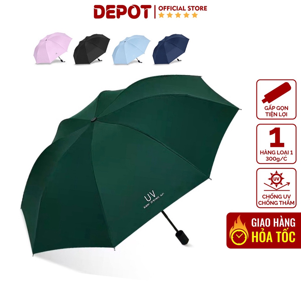 Ô che mưa nắng gấp gọn phủ lớp chống tia UV cao cấp, dù cầm tay 2 lớp dày dặn chống thấm mau khô - Tặng túi đựng ô