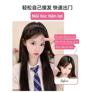 Bộ tóc giả nửa đầu nữ đẹp, có gắn bờm tóc giả - Tóc giả nửa đầu thẳng dài 60cm HaminStore
