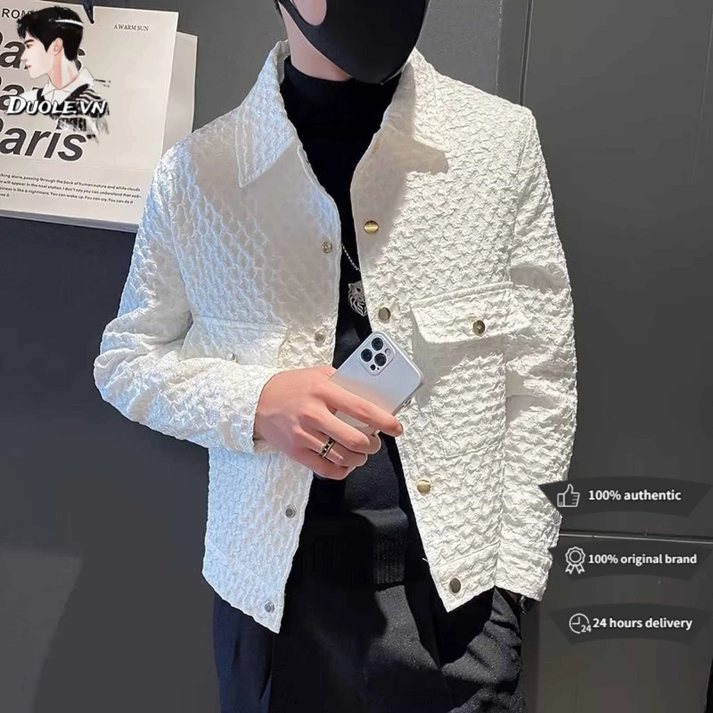 【m-3xl】Áo khoác nam fashion cotton simple unisex in nổi dáng ôm phong cách hàn quốc nhật bản 2 màu tùy chọn áo khoác nam trắng unisex áo khoác nam Hàn Quốc khoác bigsize