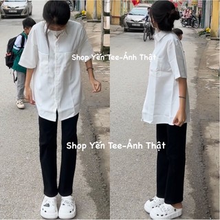 Áo sơ mi đi học 2 túi vuông Yến Tee Shop , chất nhung lì cao cấp không lộ #1016