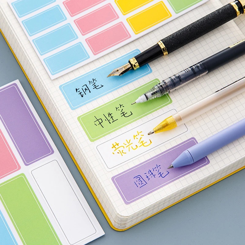 Set 40 / 60 / 160 Nhãn Dán Ghi Tên Tự Dính Chống Thấm Nước Màu Sắc Ngọt Ngào Tiện Dụng